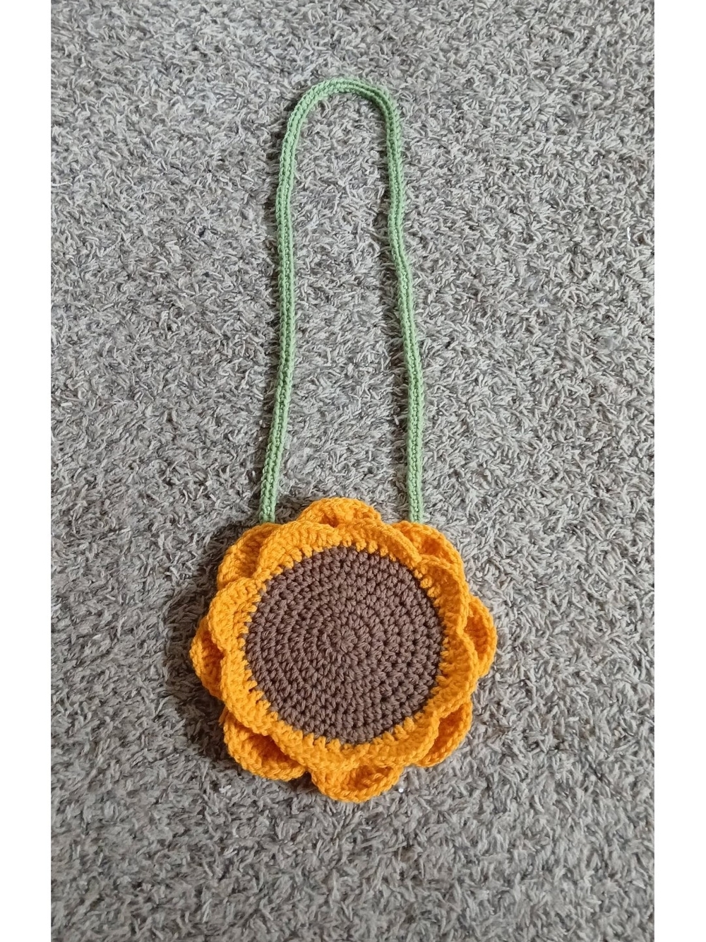 Handmade Yellow Sunflower Crochet Crossbody Bag